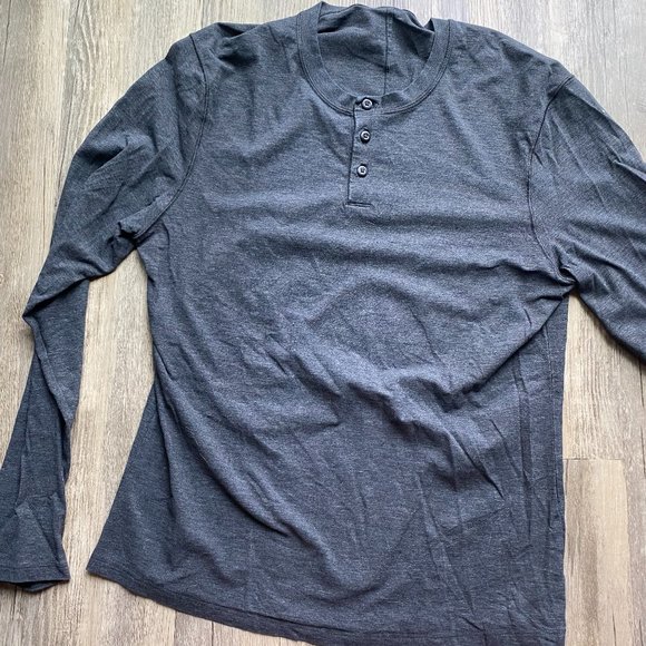 Dark Gray Lululemon Long Sleeve Henley - Picture 3 of 5